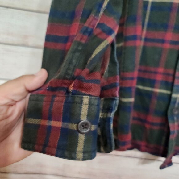 Orvis Perfect Flannel Shirt Long Sleeve Button Down Plaid Pockets Men's Medium - Picture 5 of 16